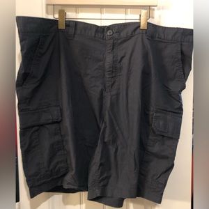 Men’s Faded Glory cargo shorts, black, elastic waist, 46 waist.